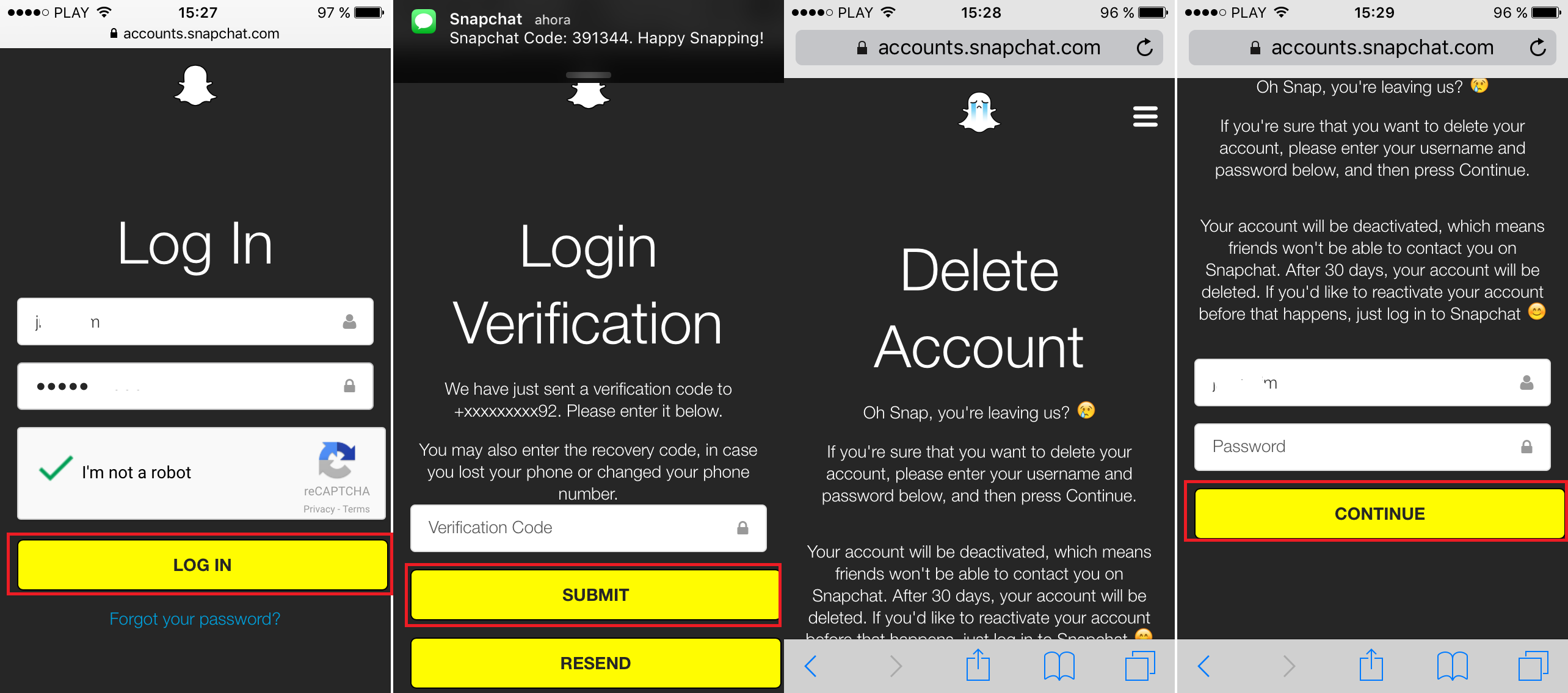 Como eliminar permanentemente tu cuenta de Snapchat. (Android e iOS)